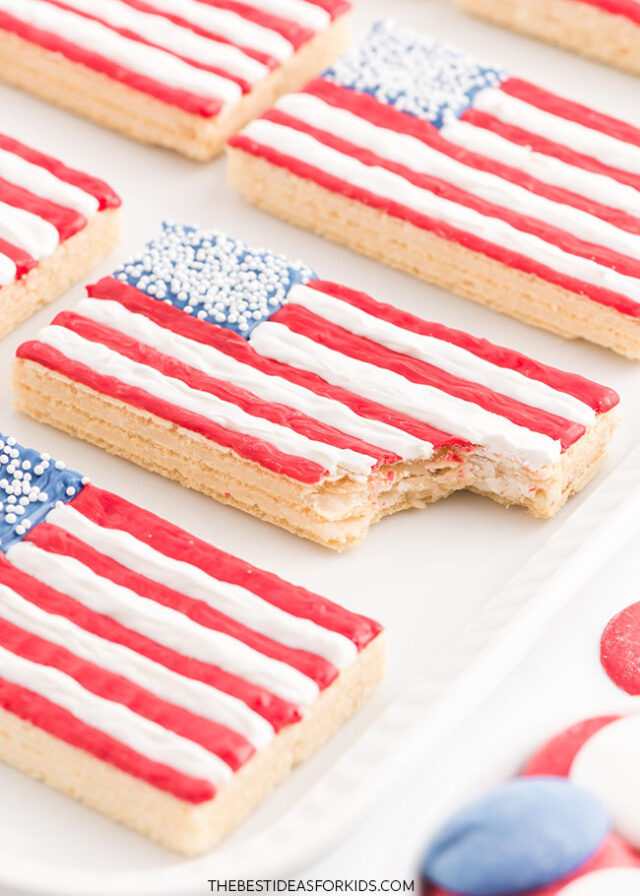 Fourth of July Flag Wafer Cookies