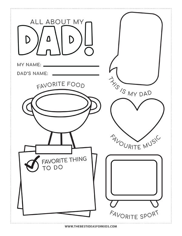 Preschool All About my Dad Printable