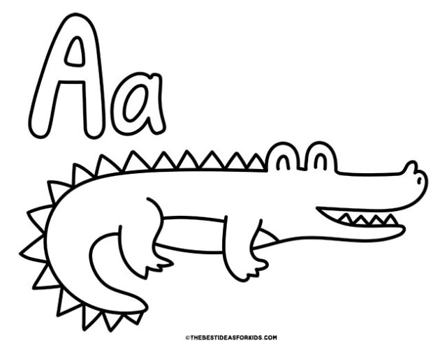 a is for alligator coloring page
