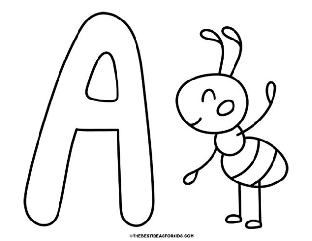 a is for ant coloring page
