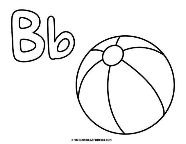 b is for ball coloring page