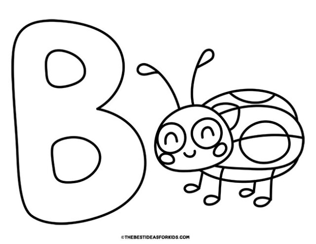 b is for bug coloring page