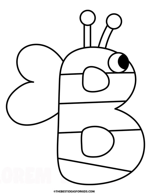 b is for bumblebee coloring page