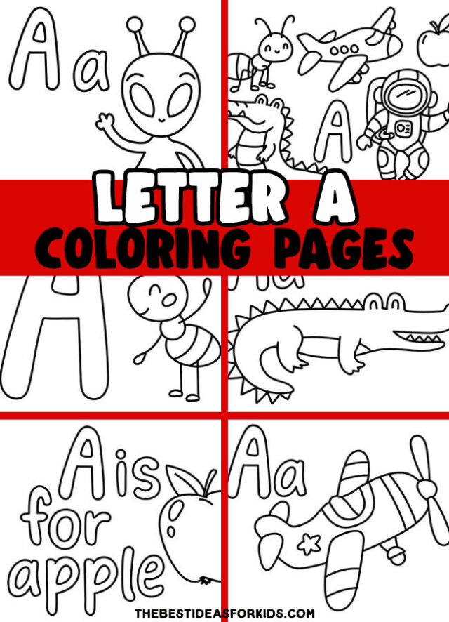 letter a coloring page pin
