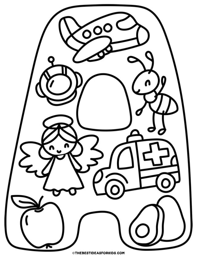 letter a design coloring page