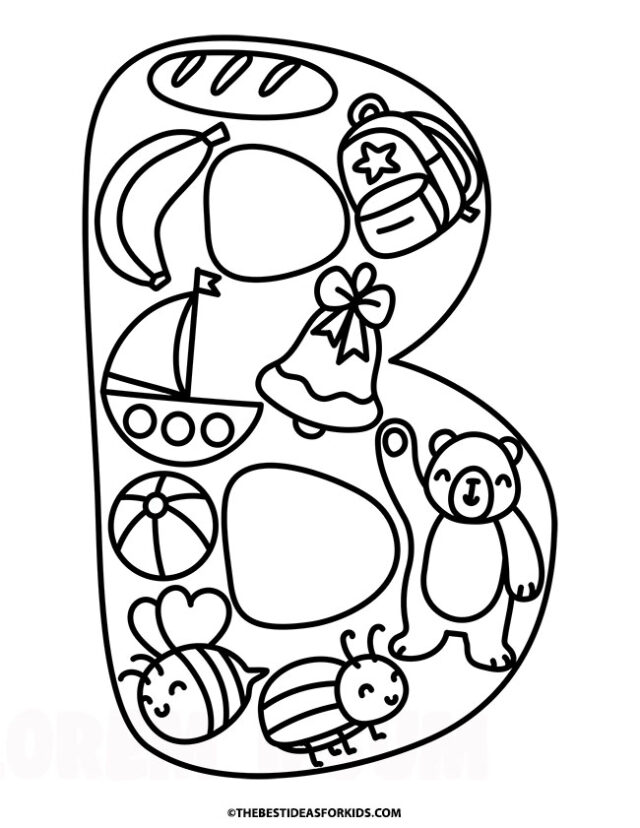 letter b design coloring page