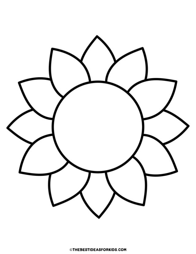 sunflower short petals template