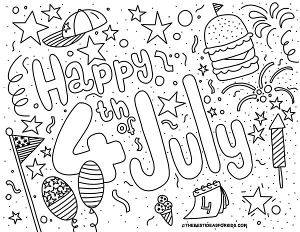 4th of July Coloring Page