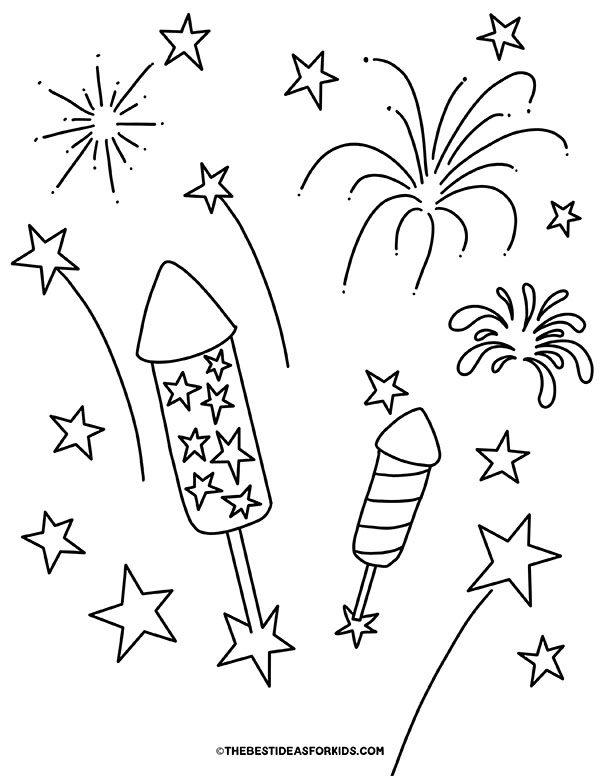 Fireworks Coloring Page