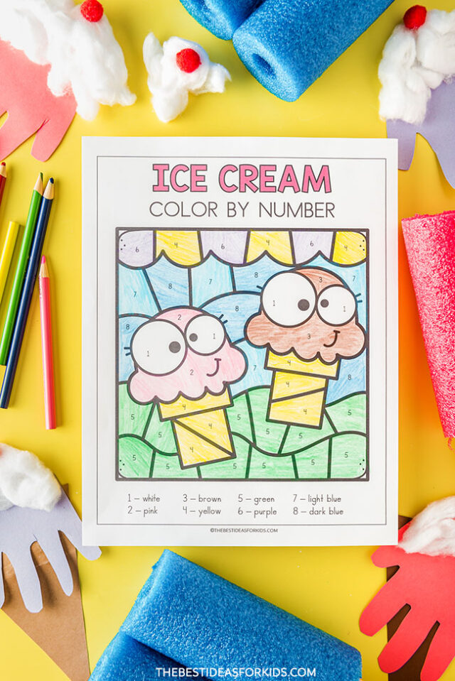 Ice Cream Cone Color by Number