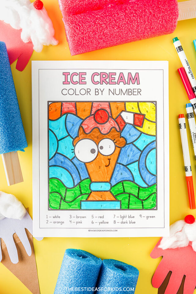 Ice Cream Float Color by Number