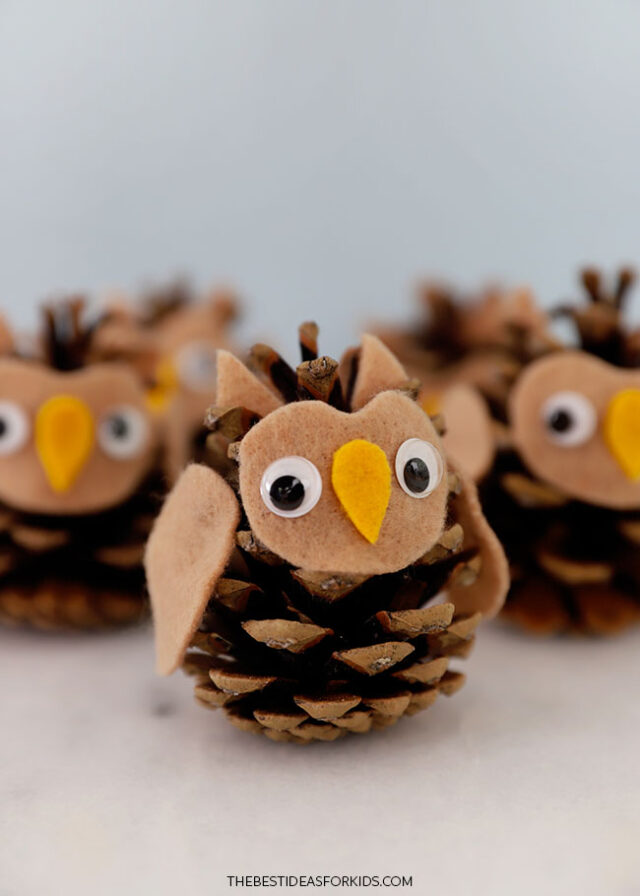 Pine Cone Felt Owl