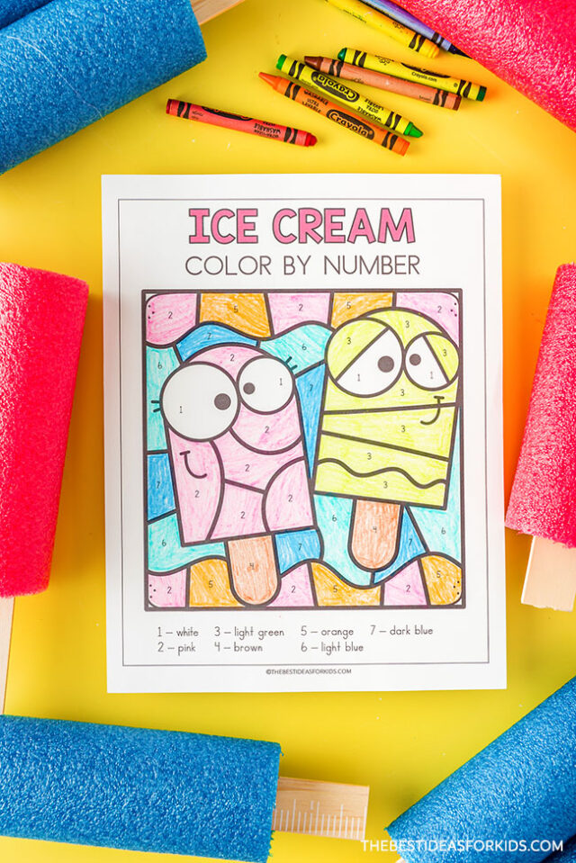 Popsicle Color by Number Sheet