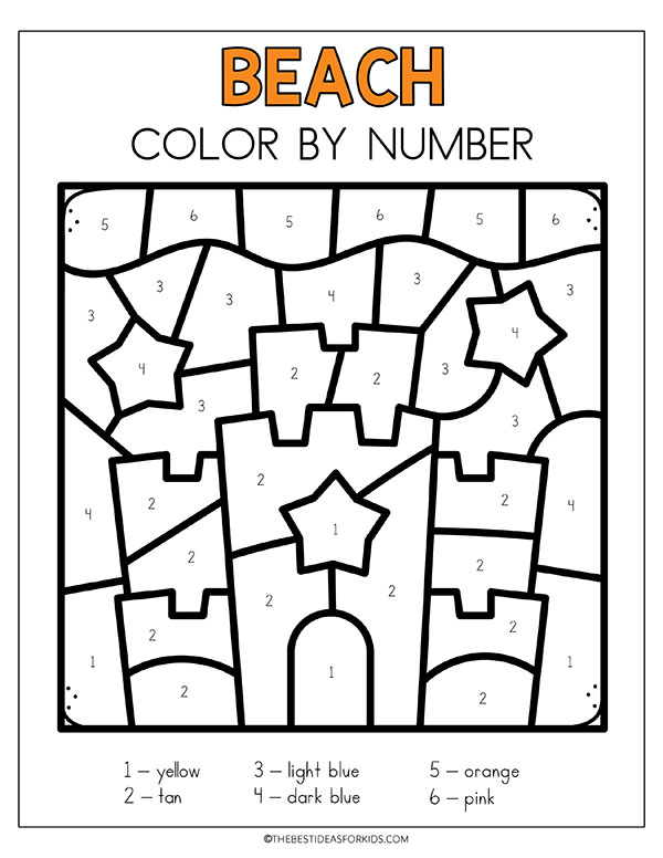 Sand Castle Color by Number