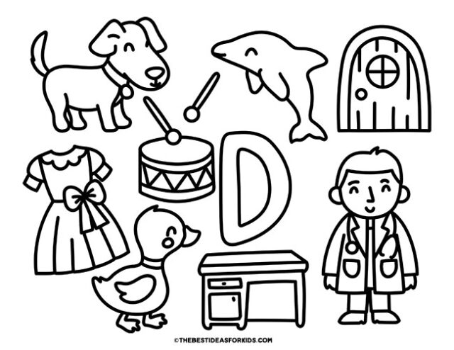 letter d coloring page