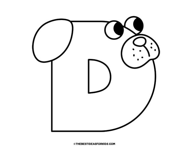 letter d dog coloring page