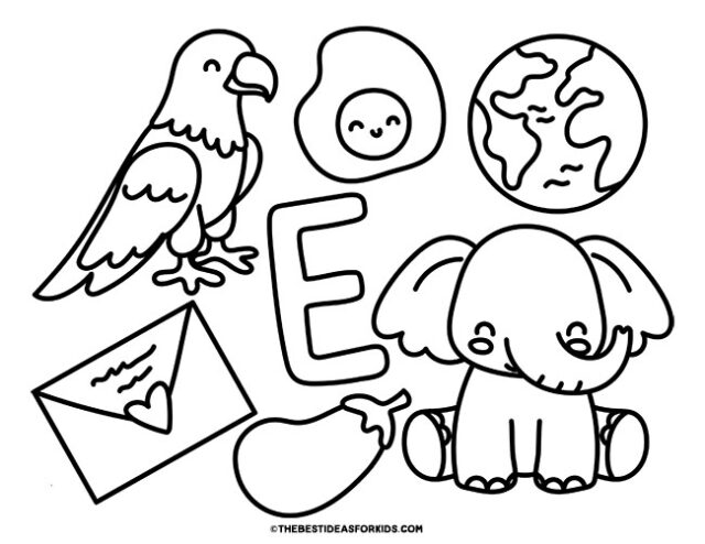 letter e coloring page