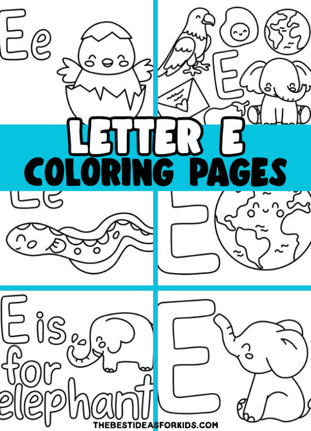 letter e coloring page pin