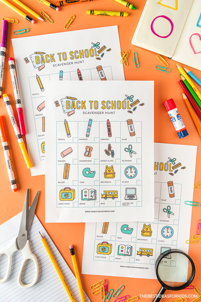 Free Printable Back to School Scavenger Hunt