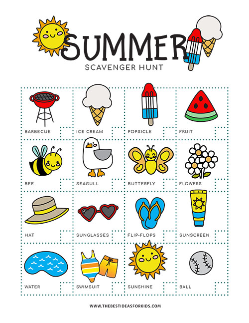 Summer Scavenger Hunt Printable