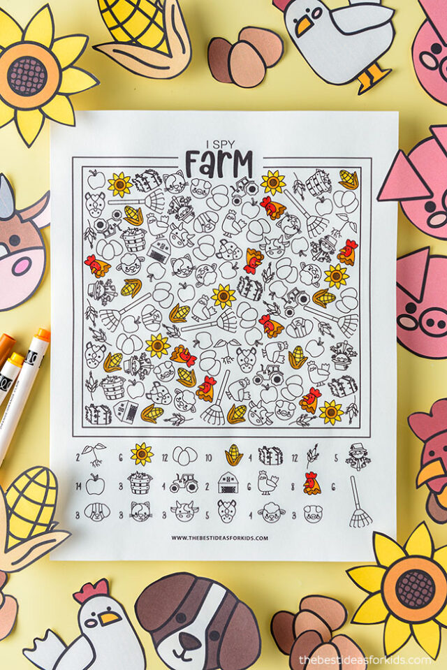 Coloring I Spy Farm theme