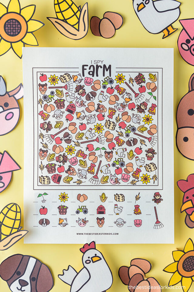 Farm I spy free printable