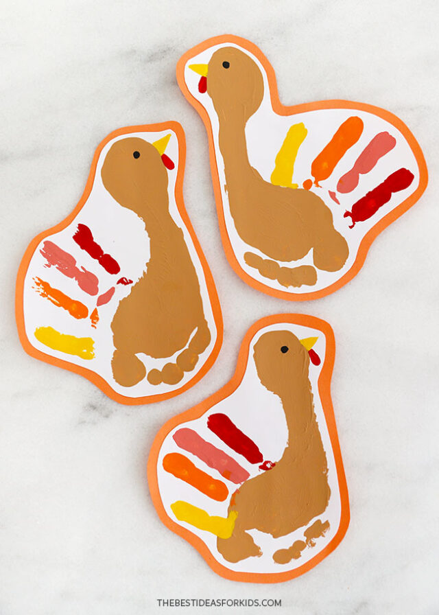 Footprint Turkey Craft for Thanksgiving