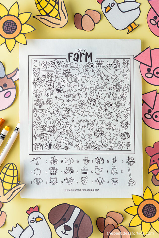 Free Printable I Spy Farm