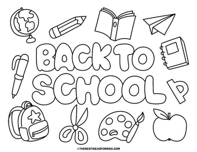 back to school coloring page