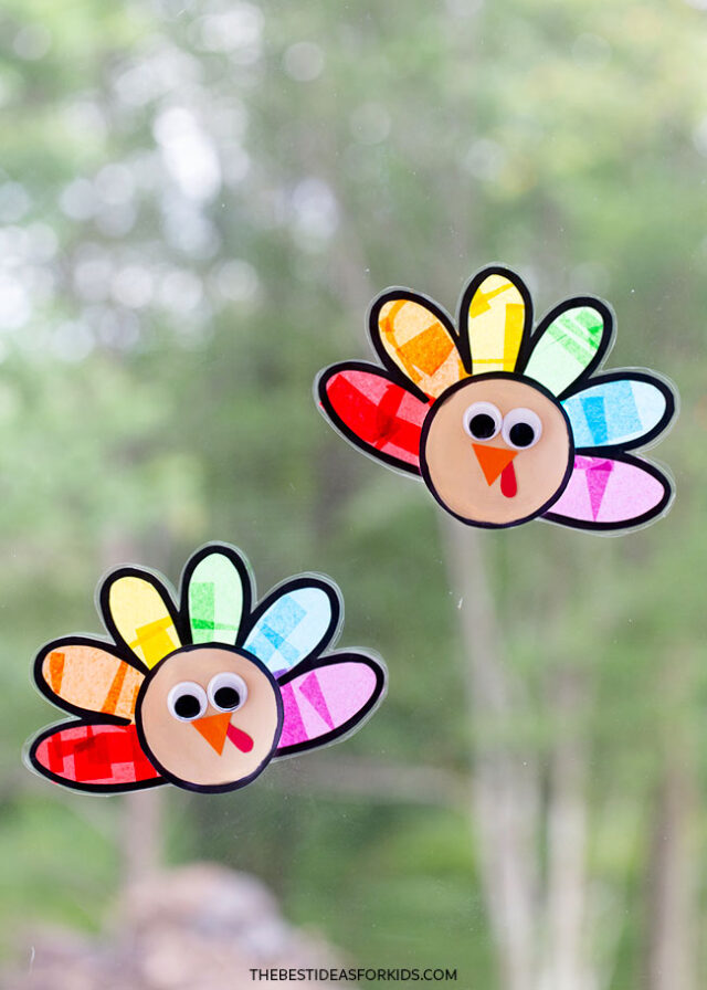 Thanksgiving Turkey Suncatcher Craft