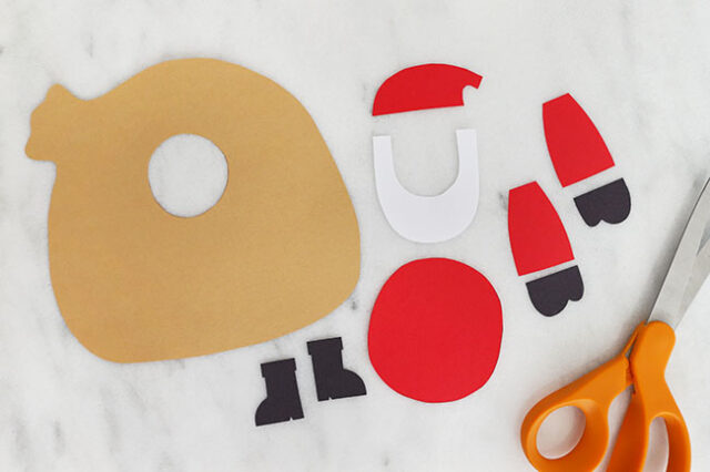 All paper pieces needed for Santa turkey