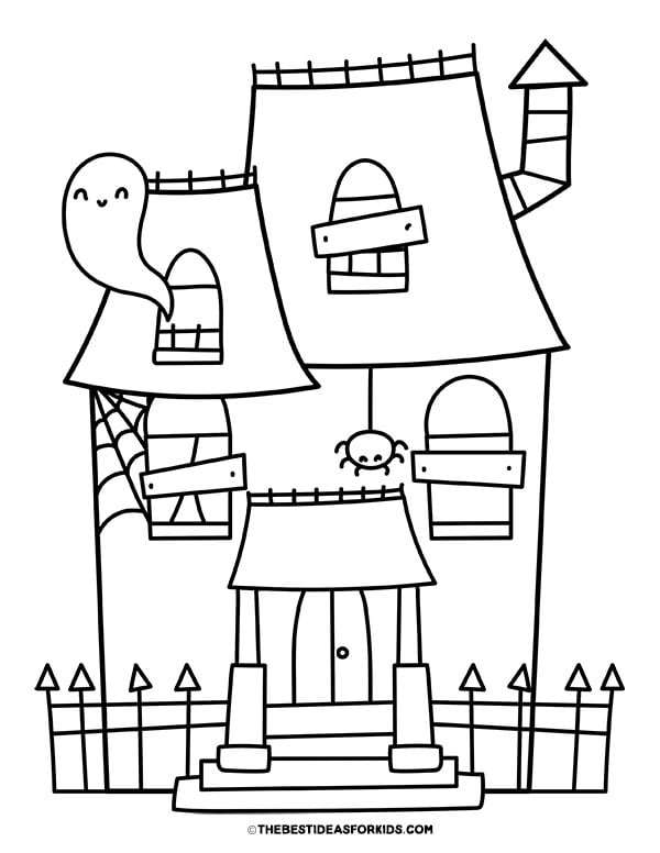 Haunted House Coloring Sheet for Kids