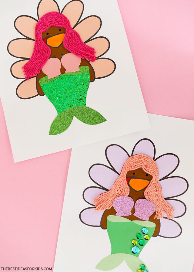 Mermaid Turkey in Disguise Printable Templates