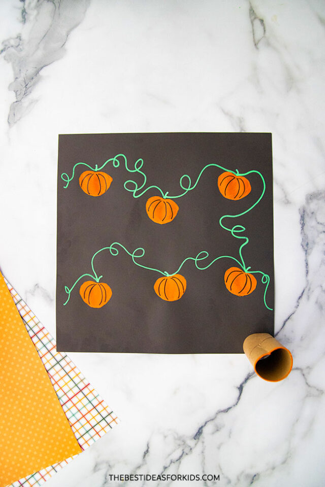 Paper Roll Stamped Pumpkin