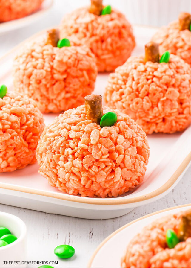 Pumpkin Shaped Rice Krispies