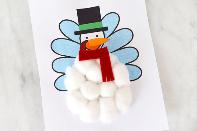 Scarf attached on snowman