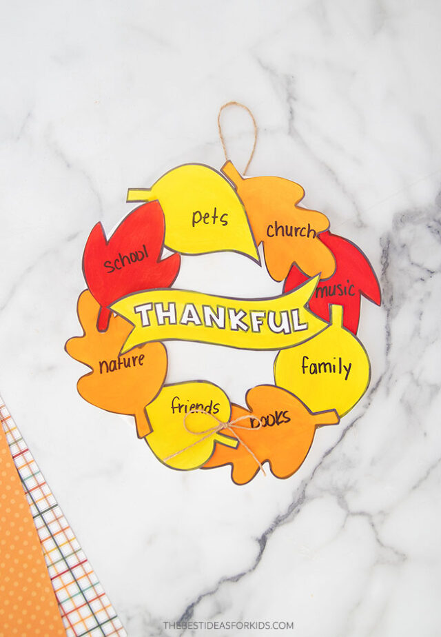 Thankful Wreath Free Printable Craft