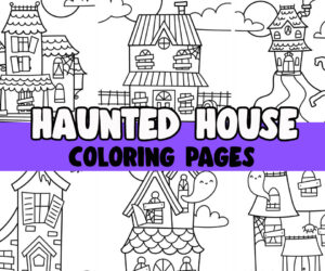 haunted house coloring page cover