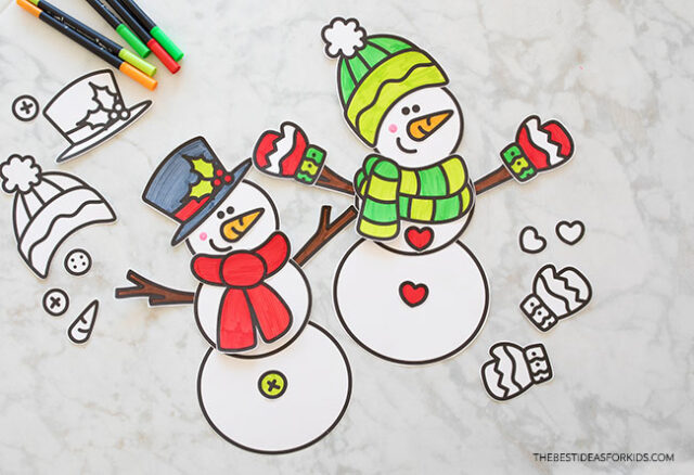 Build your own snowman with free printable