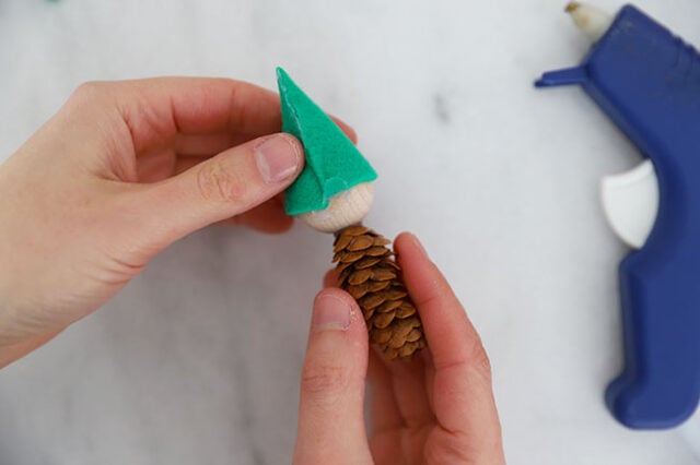 Gnome hat glued onto head