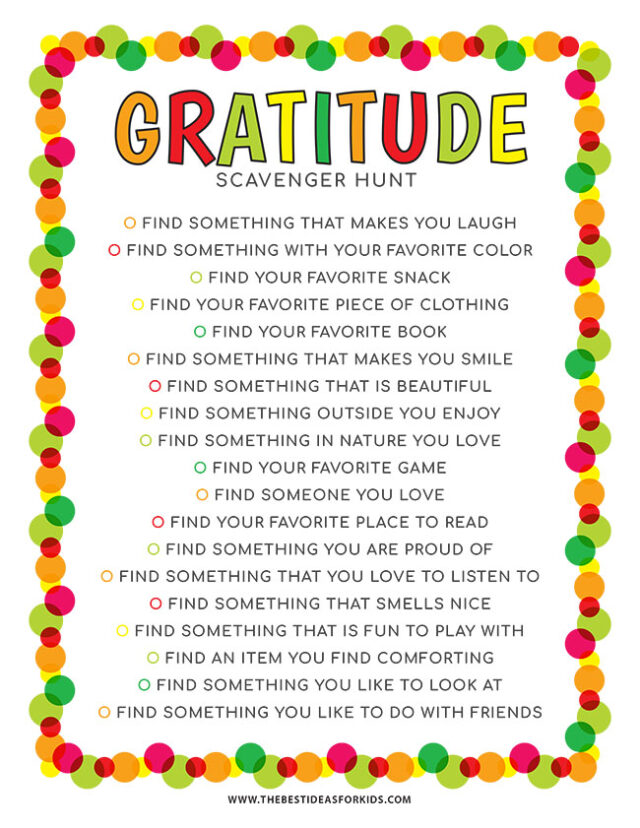 Gratitude Scavenger Hunt for Kids