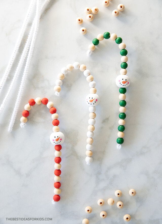 How to Make a Wood Bead Candy Cane