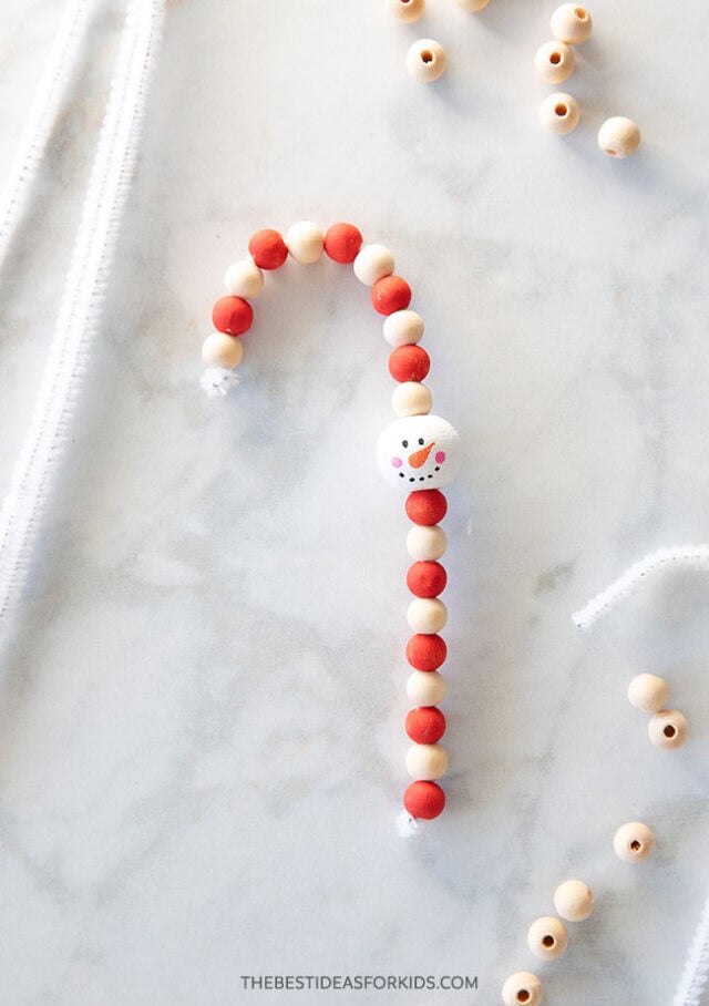 Wood Bead Candy Cane Craft