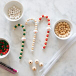 Wooden Bead Candy Cane