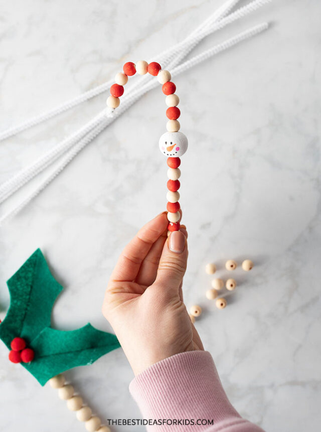 Wooden Bead Candy Cane DIY