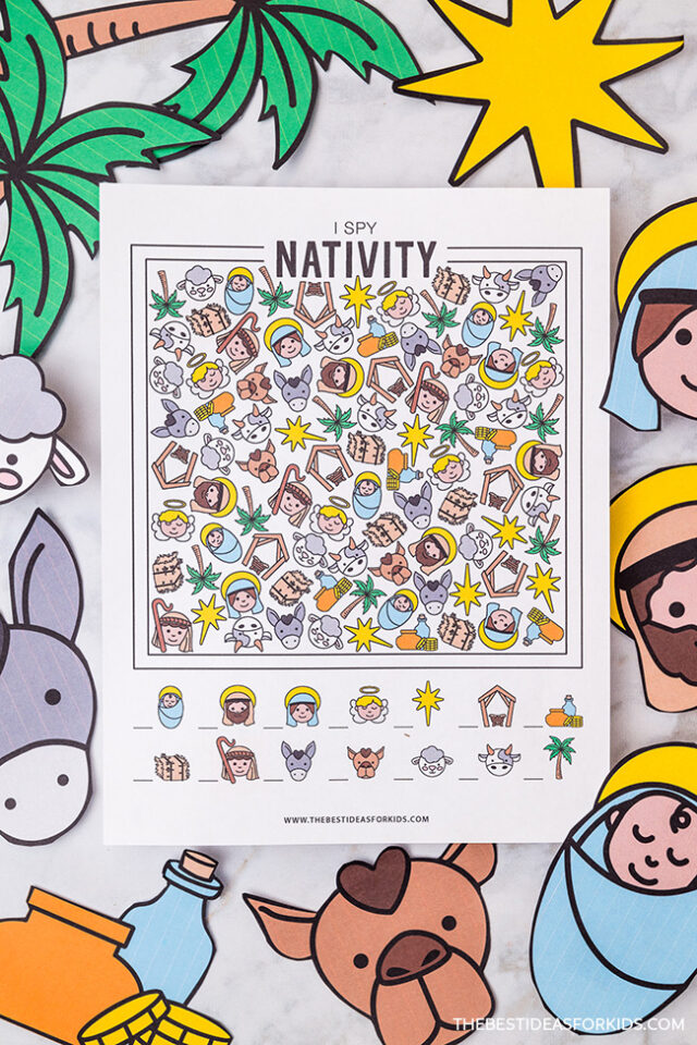 i spy nativity coloring page