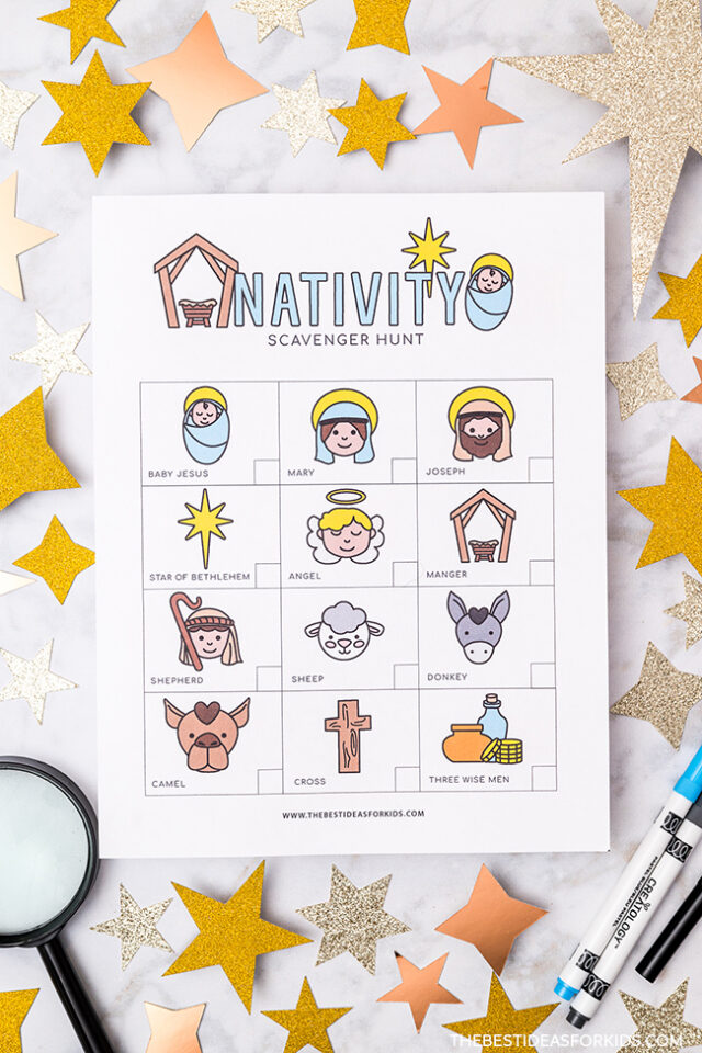 nativity scavenger hunt page