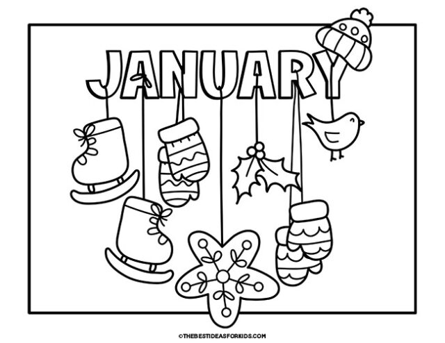 cute january coloring page