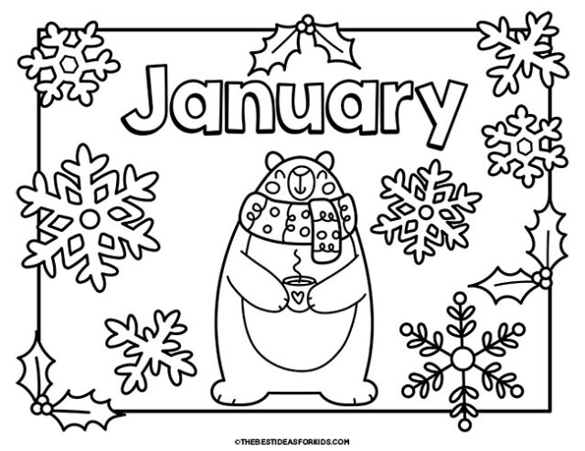 january bear coloring page