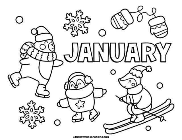 january coloring page